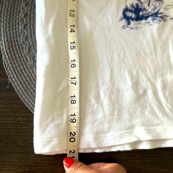 Brandy Melville Saint Tropez Graphic White Tee size L - Picture 6 of 7